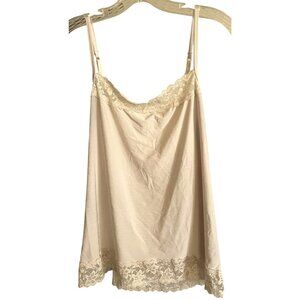 Vanity Fair Womens Beige Lace Trim Camisole 2XL/40 Nylon Spandex